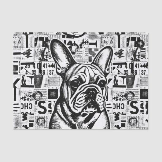 Frans Bulldog Tissue of decoupage Paper Tissuepapier (Voorkant)