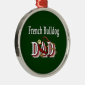 Frans Bulldog Vader Metalen Ornament (Rechts)