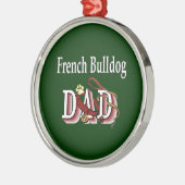 Frans Bulldog Vader Metalen Ornament (Links)