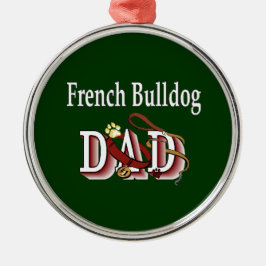 Frans Bulldog Vader Metalen Ornament