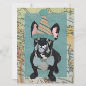 FRANS BULLDOG VERKLAART BIRTHDAY-INVITATIE KAART (Achterkant)