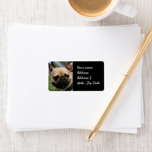 Frans Bulldog-verzendlabel Etiket (Insitu)