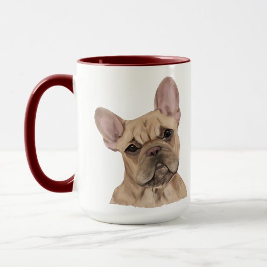 Frans Bulldog Waterverf Personalized Mug Mok (Links)