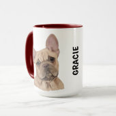 Frans Bulldog Waterverf Personalized Mug Mok (Voorkant links)