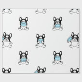 FRANS BULLDOG WEARING MASK Wrapping Paper Cadeaupapier (Vlak)