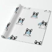 FRANS BULLDOG WEARING MASK Wrapping Paper Cadeaupapier (Uitgerold)