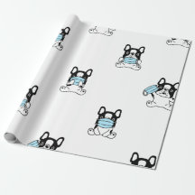 FRANS BULLDOG WEARING MASK Wrapping Paper