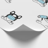 FRANS BULLDOG WEARING MASK Wrapping Paper Cadeaupapier (Hoek)