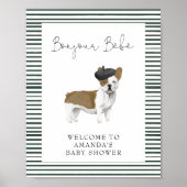 Frans Bulldog Welcome Baby shower Poster (Voorkant)