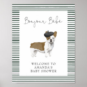 Frans Bulldog Welcome Baby shower Poster
