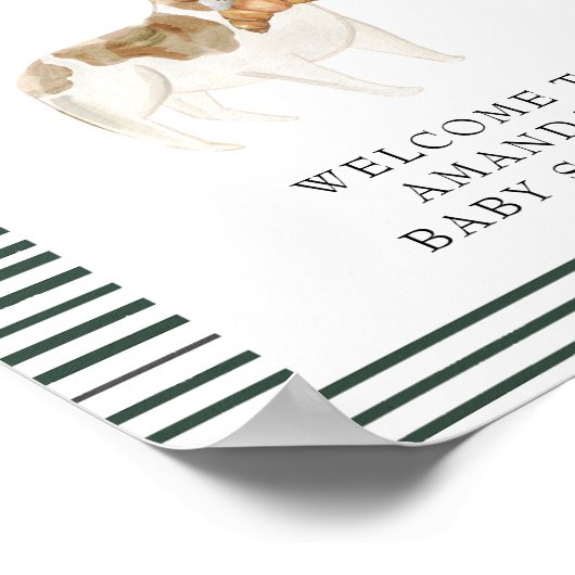 Frans Bulldog Welcome Baby shower Poster (Hoek)