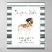 Frans Bulldog Welcome Baby shower Poster (Voorkant)