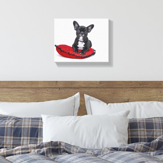 Frans bulldogcanvas canvas afdruk (Insitu (Slaapkamer))