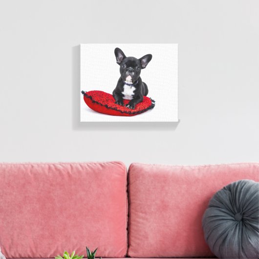 Frans bulldogcanvas canvas afdruk (Insitu (Woonkamer))