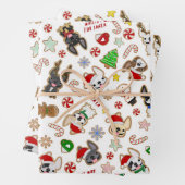 Frans bulledog-wrapping papier - kerstkoekjes inpakpapier vel (In situ)