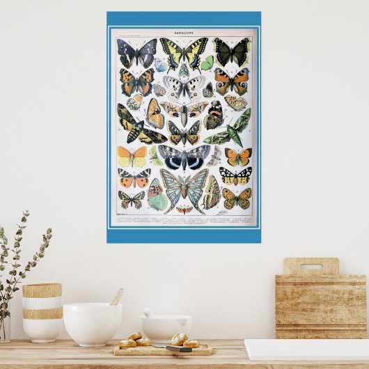 Frans Butterflies Cottcore Poster (Keuken)