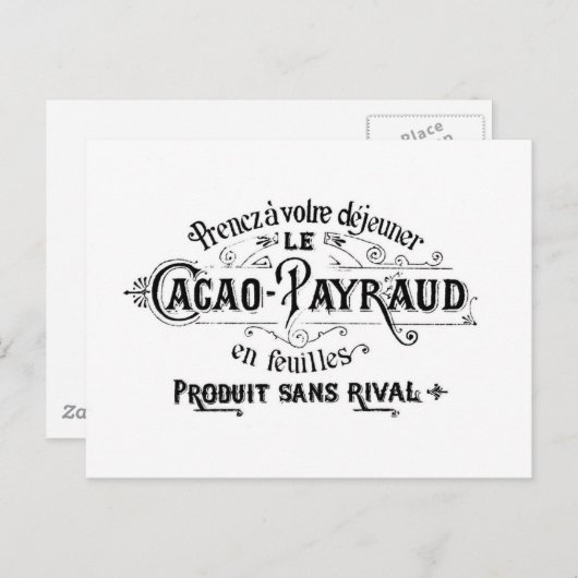  Frans Cacao - Payraud Ad Briefkaart (Voorkant / Achterkant)