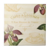  Frans Cafe Ad met orchideeën Tegeltje (Voorkant)