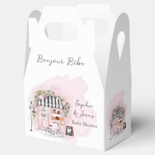 Frans Café Bonjour Bebe Paris Tea Baby shower Bedankdoosjes (Geopend)