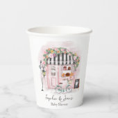 Frans Café Bonjour Bebe Paris Tea Baby shower Papieren Bekers (Achterkant)