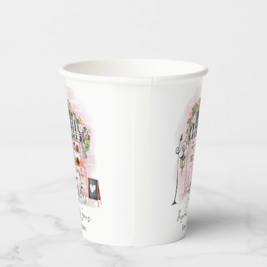 Frans Café Bonjour Bebe Paris Tea Baby shower Papieren Bekers (Rechts)