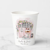 Frans Café Bonjour Bebe Paris Tea Baby shower Papieren Bekers (Voorkant)