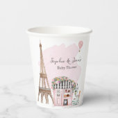 Frans Café Bonjour Bebe Paris Tea Baby shower Papieren Bekers (Achterkant)
