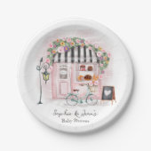 Frans Café Bonjour Bebe Paris Tea Baby shower Papieren Bordje (Voorkant)