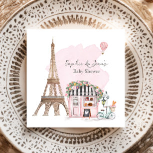Frans Café Bonjour Bebe Paris Tea Baby shower Servet