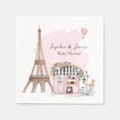 Frans Café Bonjour Bebe Paris Tea Baby shower Servet (Voorkant)