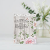 Frans Cafe Parisien Floral Wood Board Briefkaart (Staand voorkant)