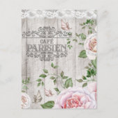 Frans Cafe Parisien Floral Wood Board Briefkaart (Voorkant)