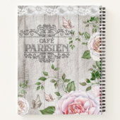Frans Cafe Parisien Floral Wood Board Notitieboek (Achterkant)
