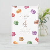 Frans Café Patisserie Macarons Verjaardagsfeest Kaart (Staand voorkant)
