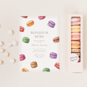 Frans Café Patisserie Macarons Zoet Baby shower Kaart