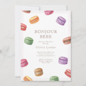 Frans Café Patisserie Macarons Zoet Baby shower Kaart (Voorkant)