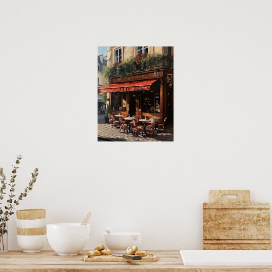 Frans Café Schilderen Landschapskunst Print Poster (Keuken)