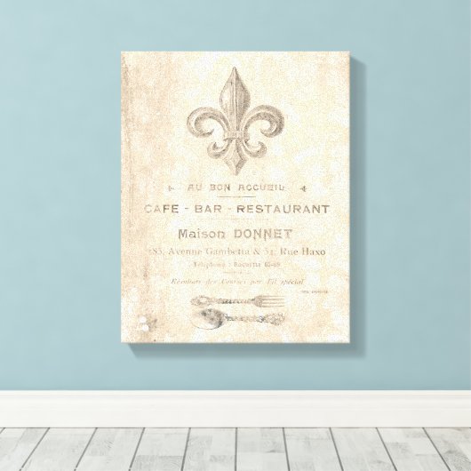 Frans CAFE teken uitgerekt canvas (Insitu (Houten vloer))