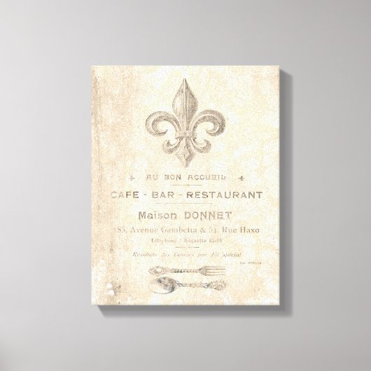  Frans CAFE teken uitgerekt canvas (Voorkant)