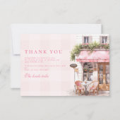 Frans Café Vrijgezellenfeest Bedankkaart (Voorkant)