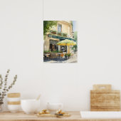 Frans Café Waterverf Landschapskunst Print Poster (Keuken)