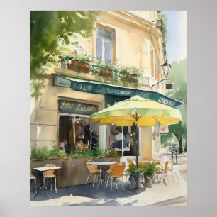Frans Café Waterverf Landschapskunst Print Poster