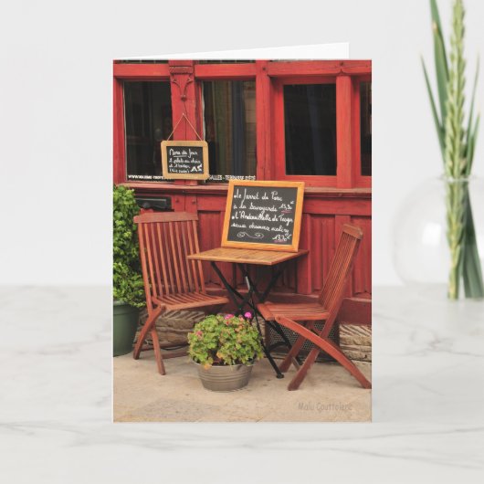 Frans Café Wenskaart Kaart (Voorkant)