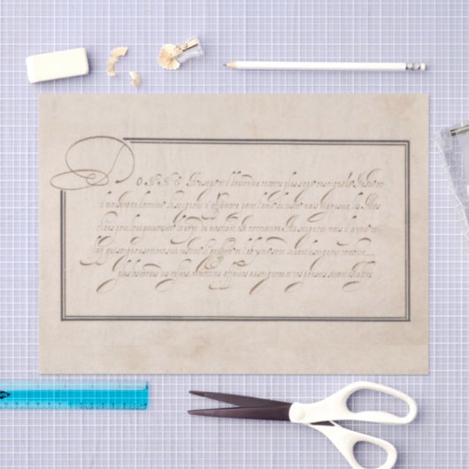 Frans Calligrafie Handschrift Script Parchment Tissuepapier (Craft)