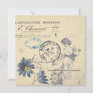  Frans Carte Postale Roos Lady Bee Flower