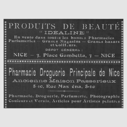 Frans Chalkboard Beauty and  Black Ephemera Tissuepapier (Voorkant)