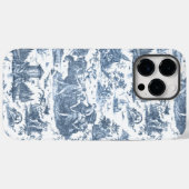 Frans Chariot Dawn Toile de Jouy-Blue Case-Mate iPhone Case (Achterkant (horizontaal))