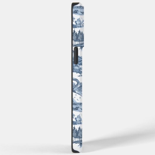 Frans Chariot Dawn Toile de Jouy-Blue Case-Mate iPhone Case (Achterkant / Rechts)