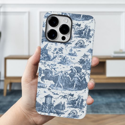 Frans Chariot Dawn Toile de Jouy-Blue Case-Mate iPhone Case