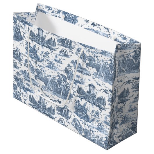  Frans Chariot Dawn Toile de Jouy-Blue Groot Cadeauzakje (Voorkant Gekanteld)